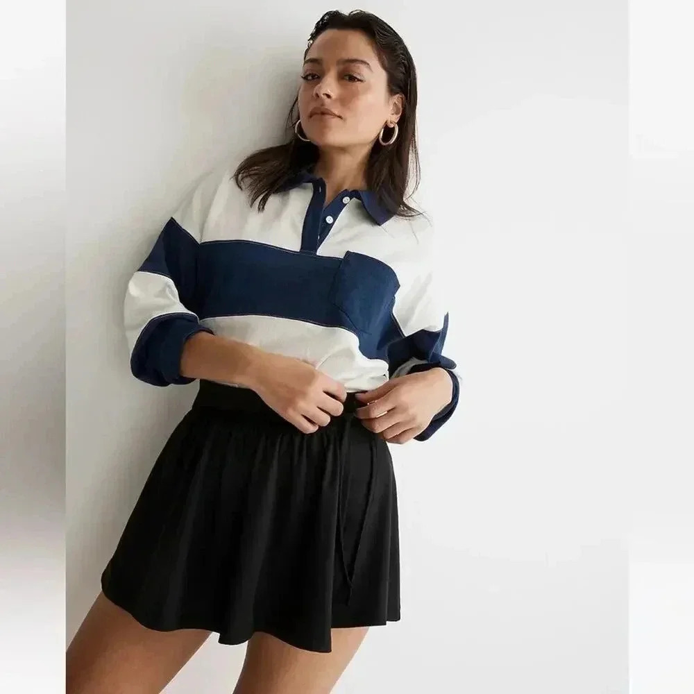 Madewell Flex Wrap Skort Black XS NWT